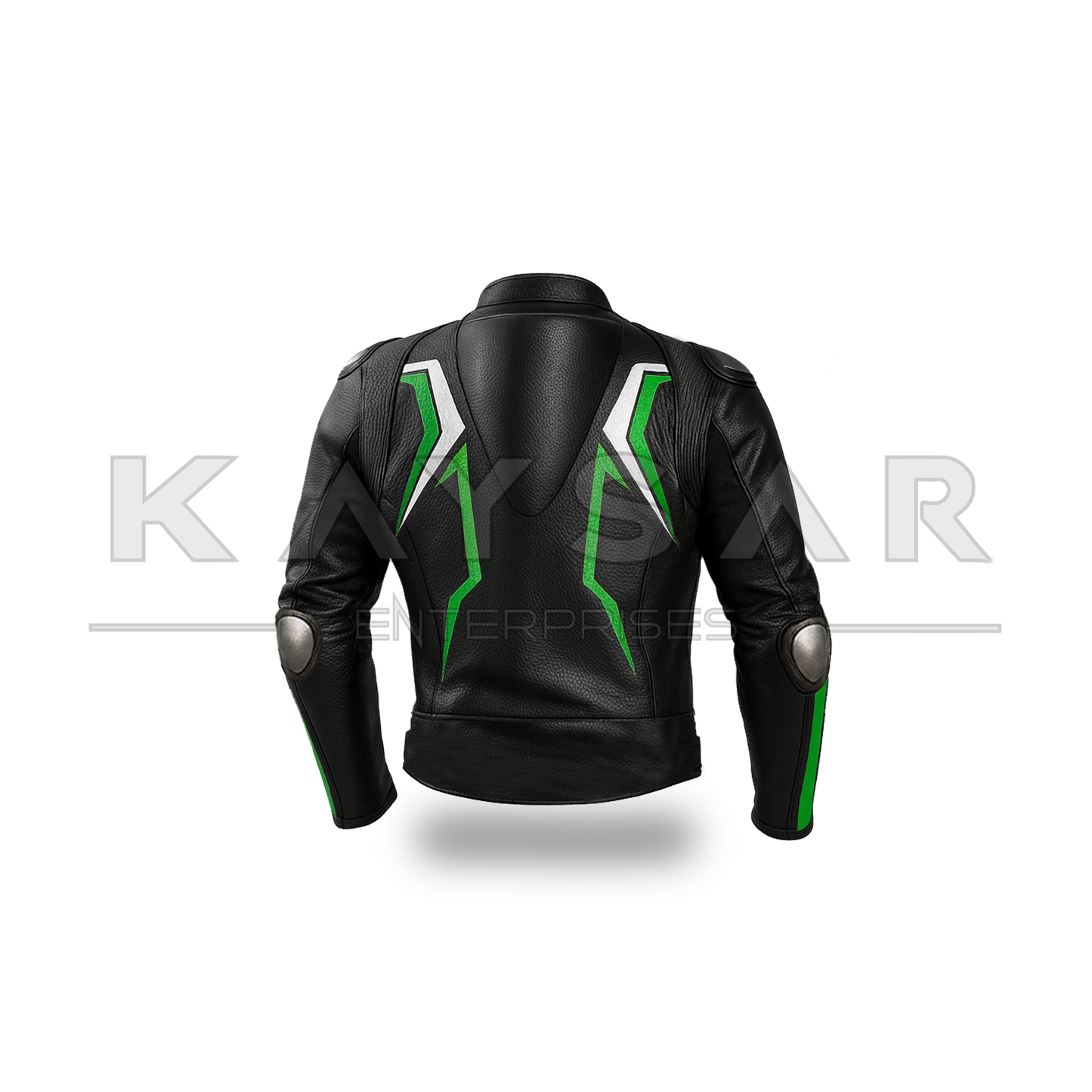 KE-735 Green Motorbike Leather Jacket for Men