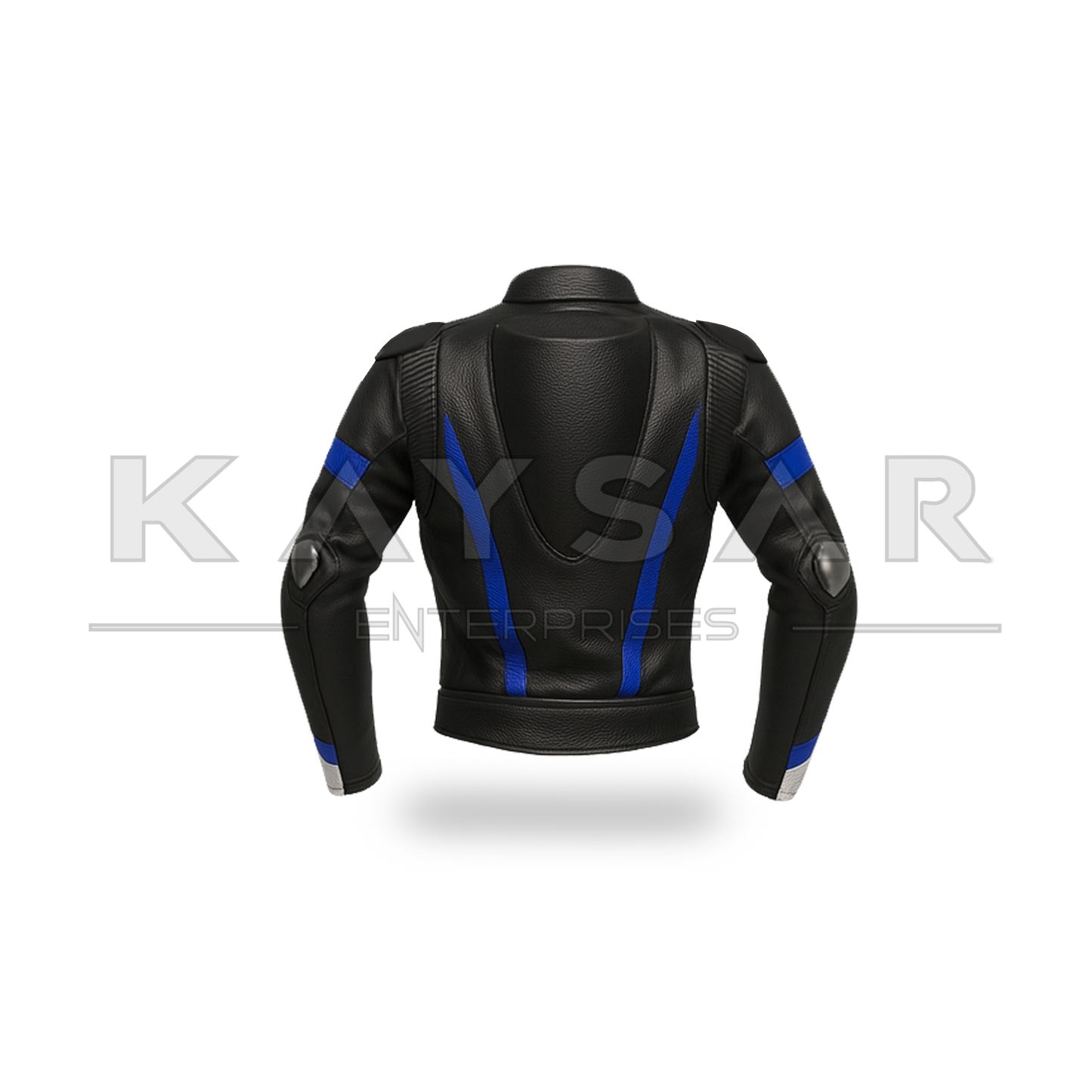 KE-744 Blue Motorbike Leather Jacket for Men