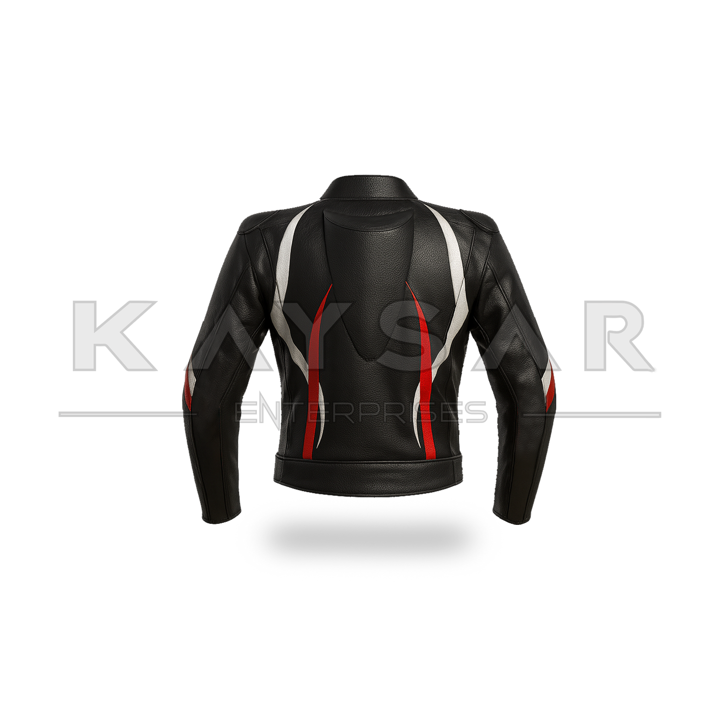 KE-742 Black Motorbike Leather Jacket for Men