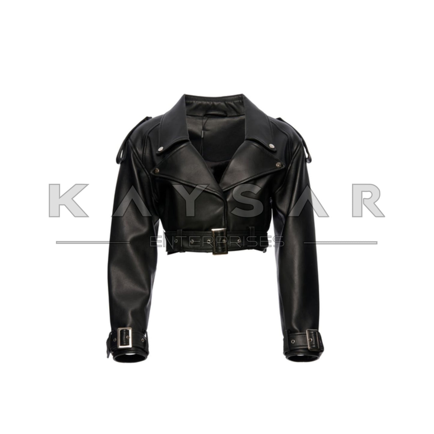 KE-W-202 Women Real Leather Jacket in Black