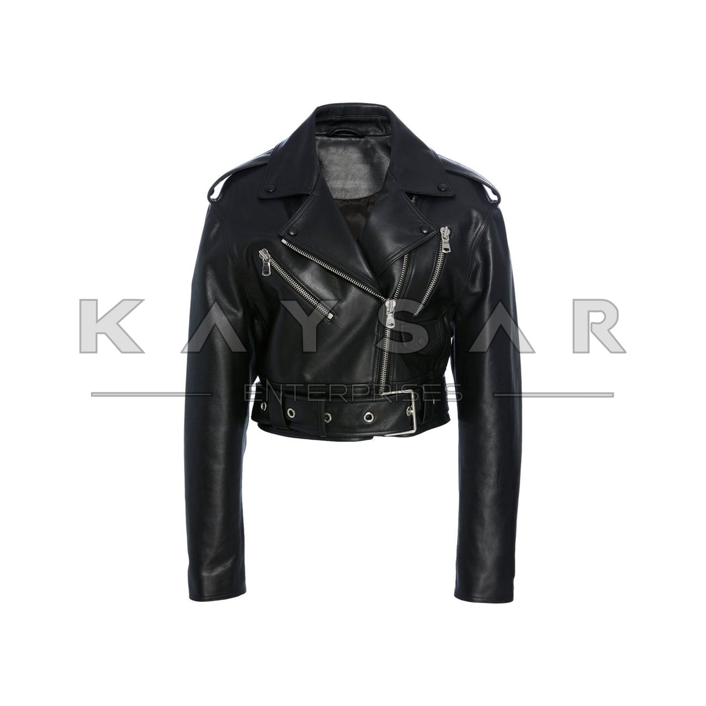 KE-W-204 Black Fashion Leather Jacket for Women