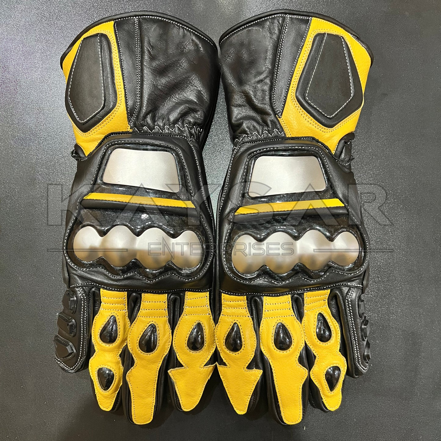 KE-21 Black Yellow Motorbike Glove