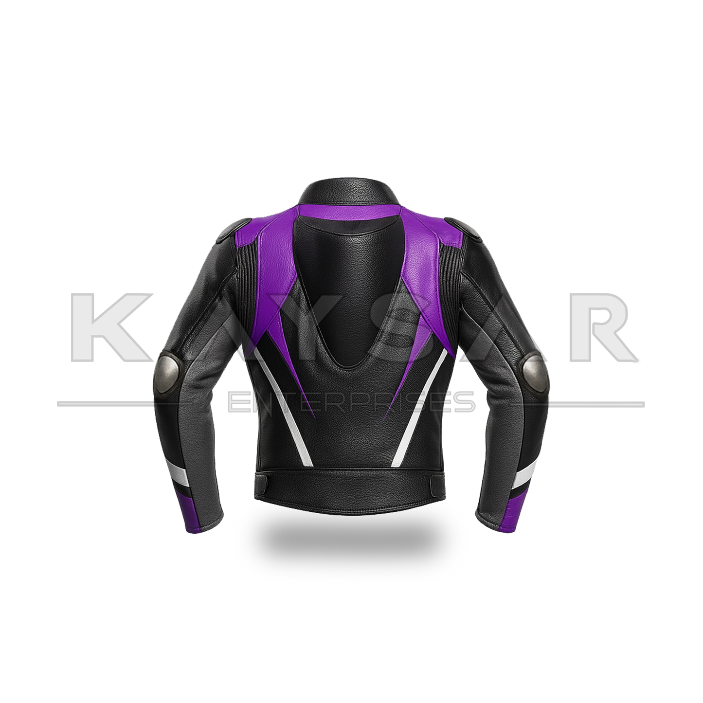 KE-736 Purple & Black Motorbike Leather Jacket for Men