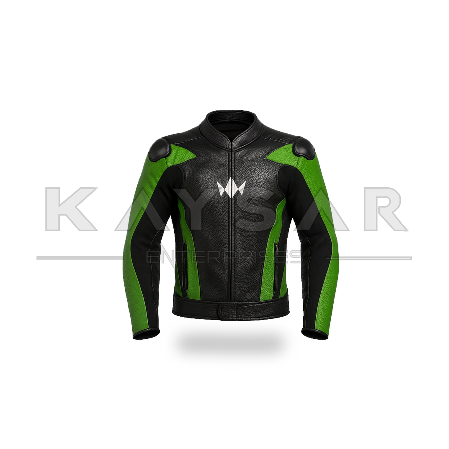 KE-741 Green Motorbike Leather Jacket for Men
