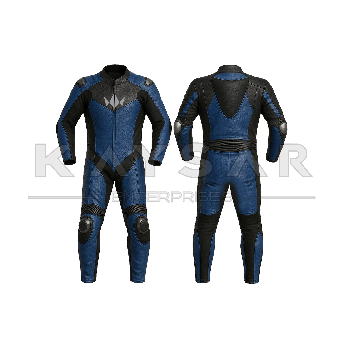KE-257 Blue Motorbike Leather Suit for Men