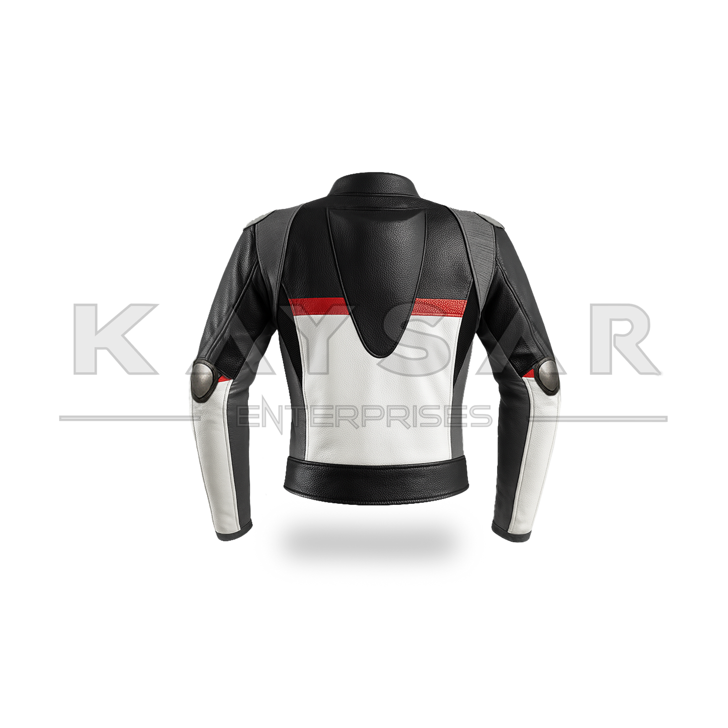 KE-737 Red & Black Motorbike Leather Jacket for Men