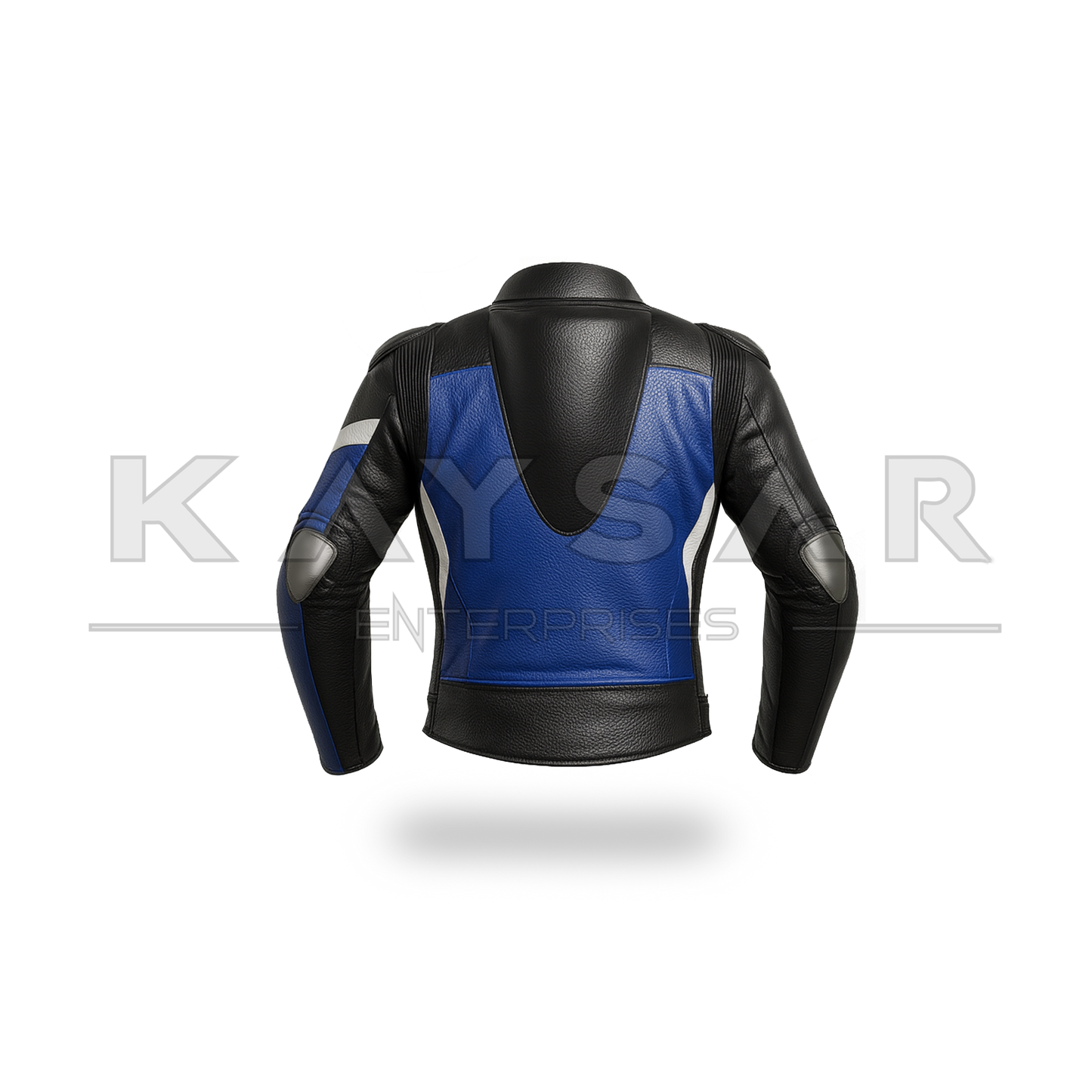 KE-743 Blue Motorbike Leather Jacket for Men