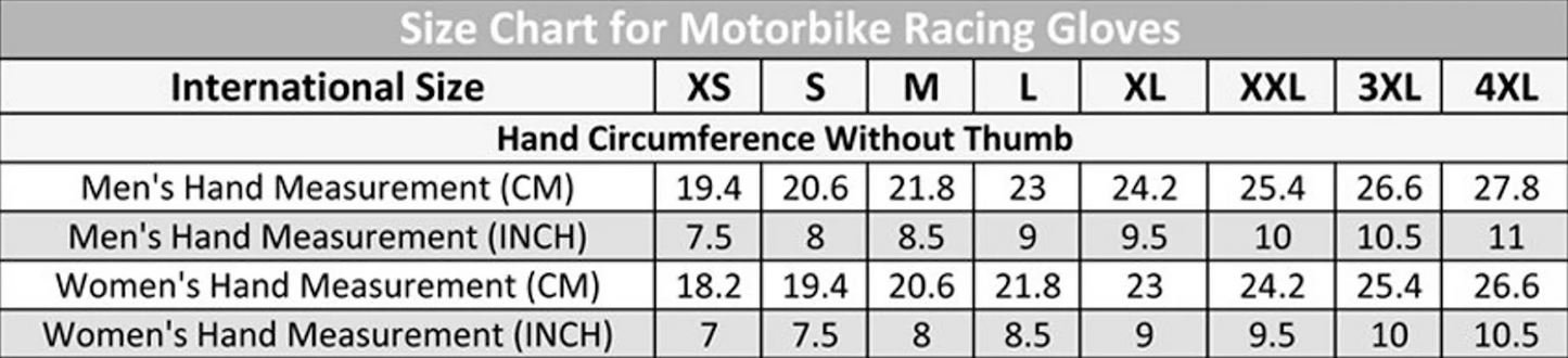 KE-22 White Black Motorbike Glove