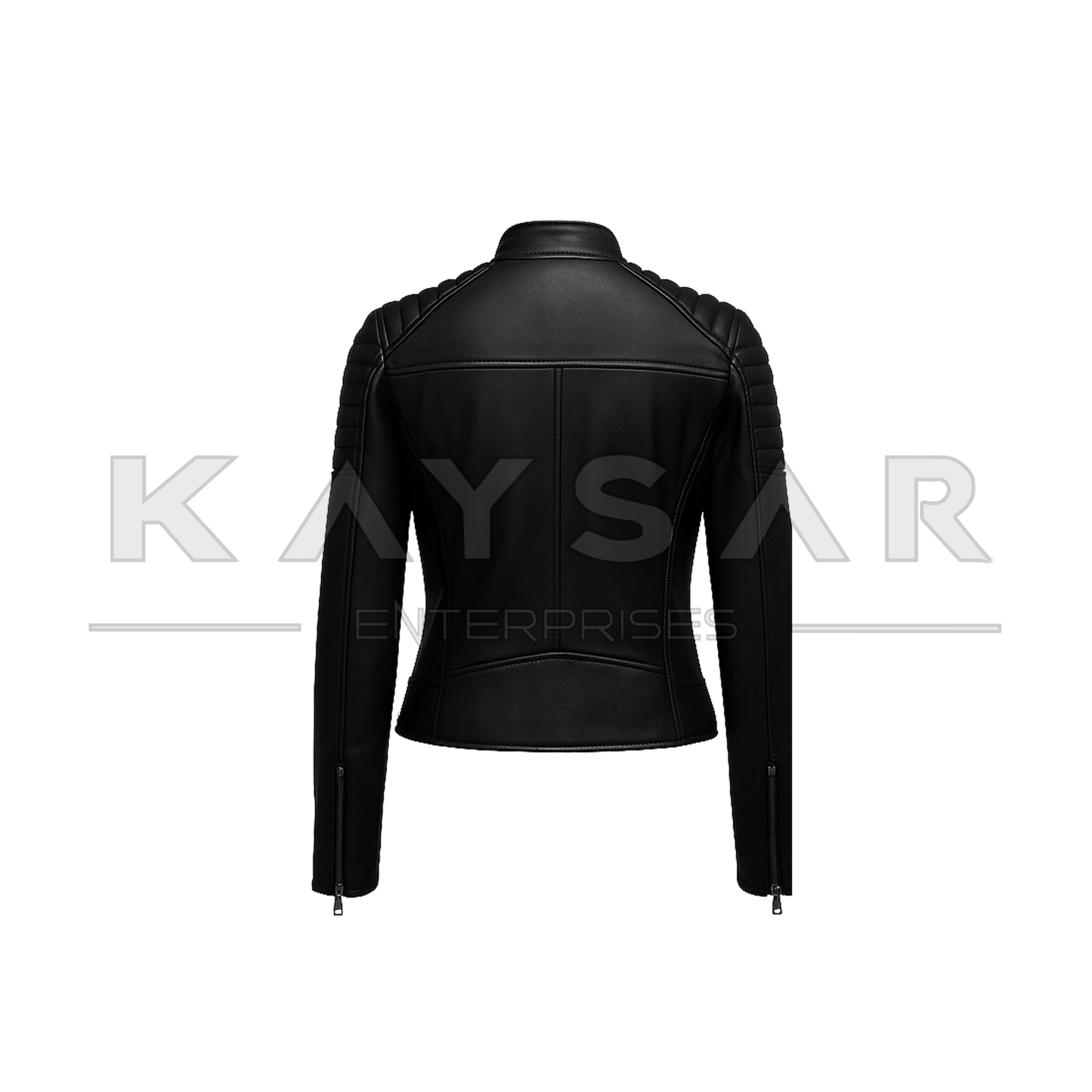KE-F-904 Black Real Leather Jacket for Women