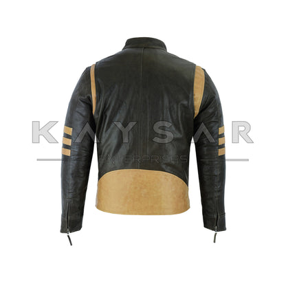 KE-F-504 Brown Vintage Real Leather Jacket for Men