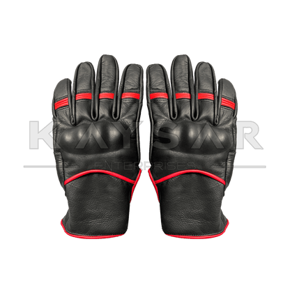 KE - 25 Black and Red Motorbike Glove for Men & Women - Kaysar Enterprises