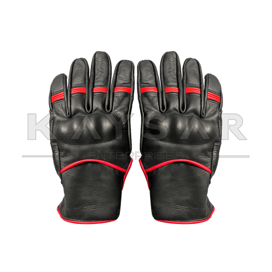 KE - 25 Black and Red Motorbike Glove for Men & Women - Kaysar Enterprises