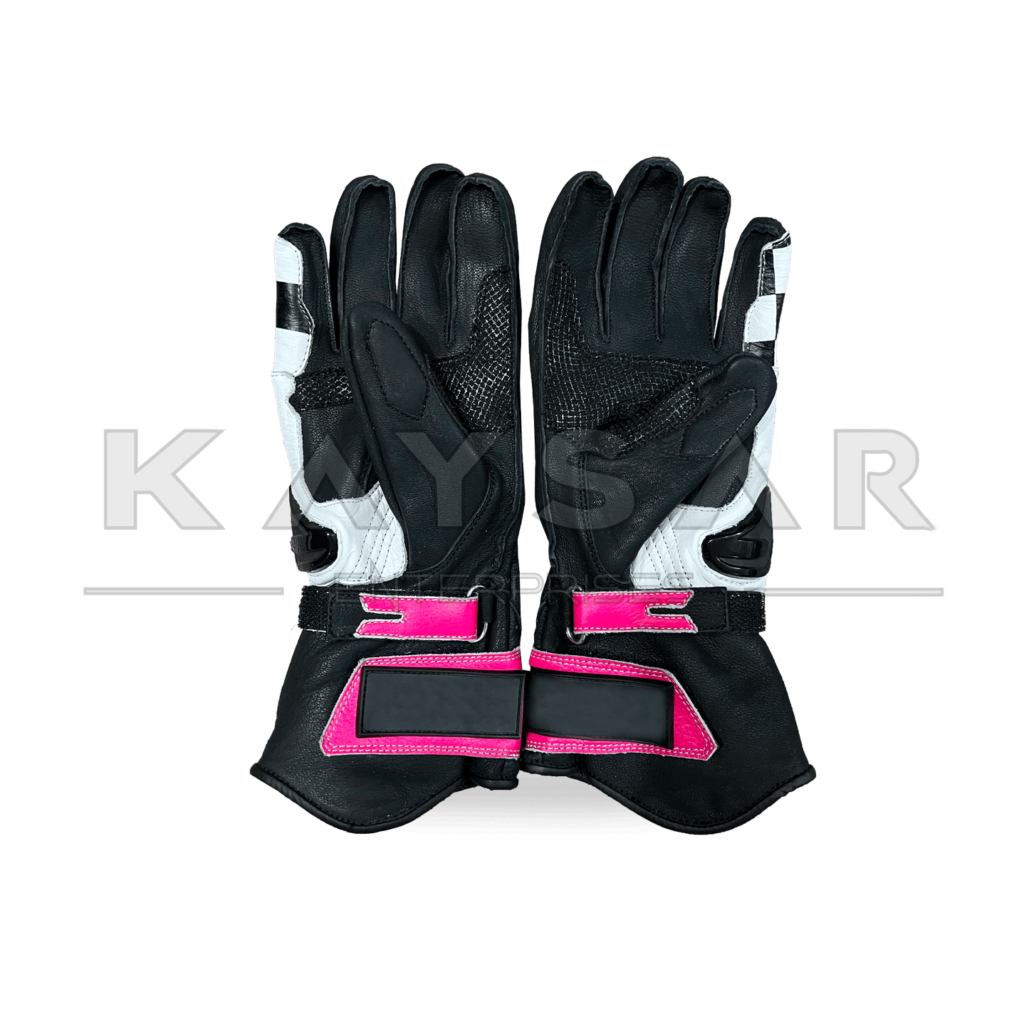 KE - 26 Pink Motorbike Leather Glove for Men & Women - Kaysar Enterprises