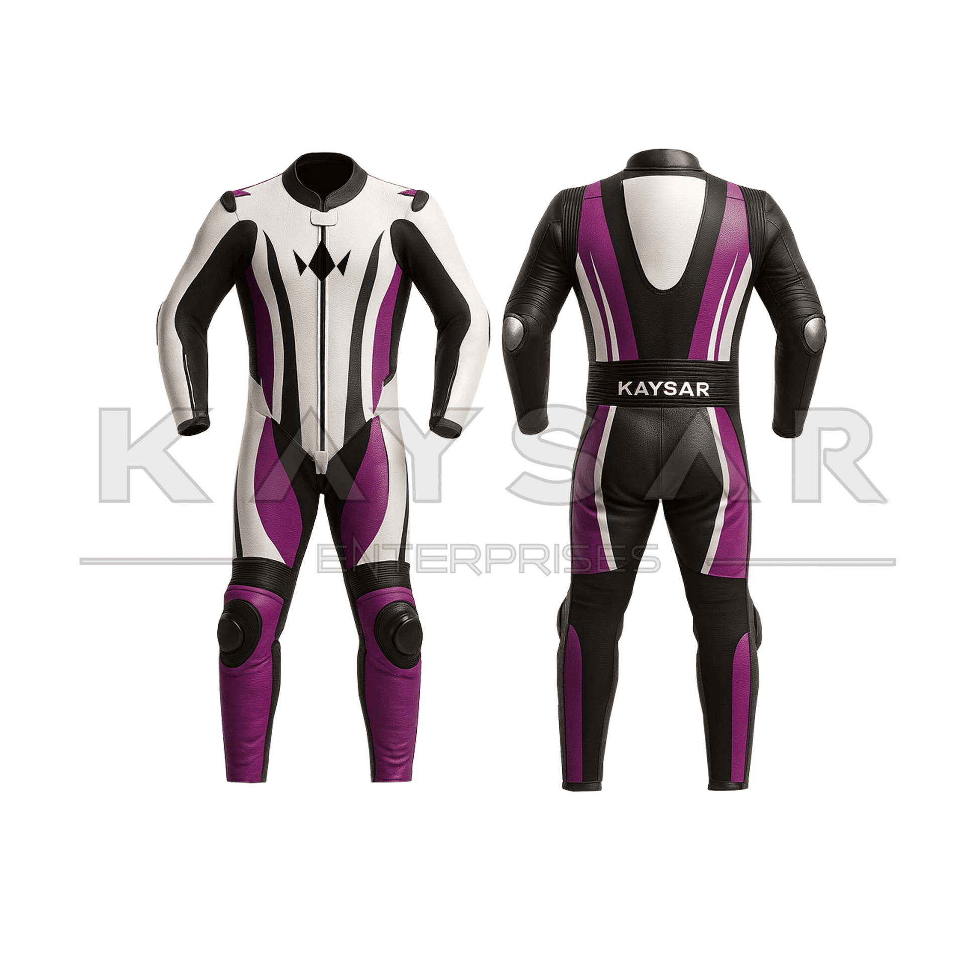 KE - 279 Purple Motorbike Leather Suit for Men - Kaysar Enterprises