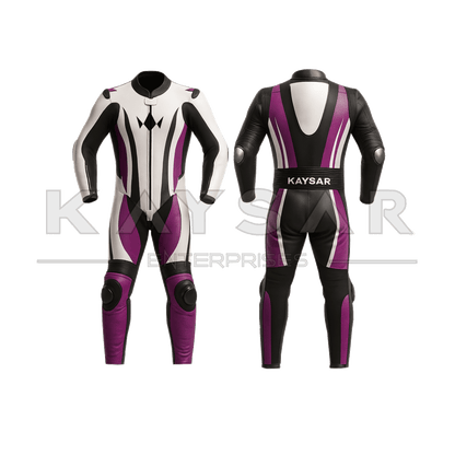 KE - 279 Purple Motorbike Leather Suit for Men - Kaysar Enterprises