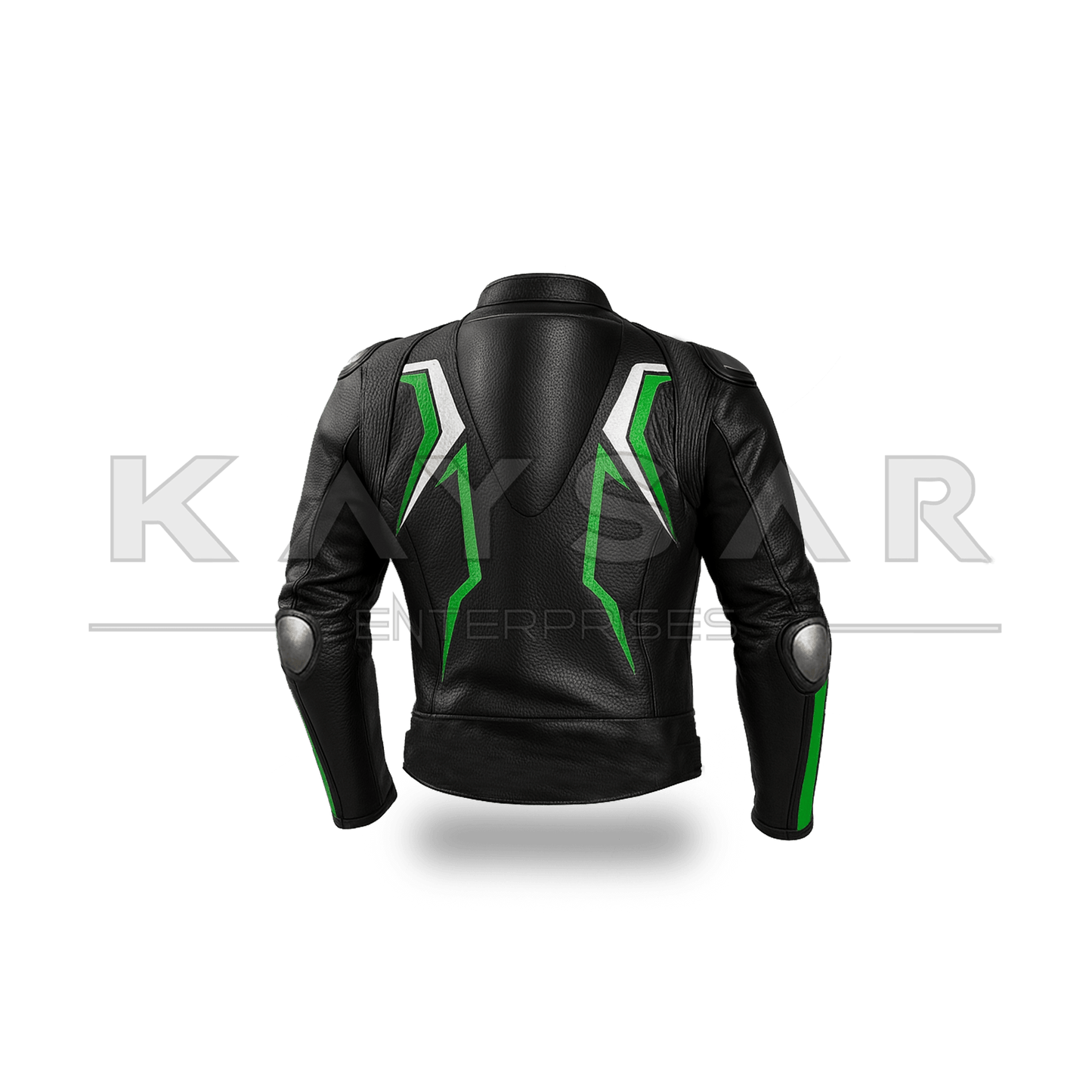 KE - 735 Green Motorbike Leather Jacket for Men - Kaysar Enterprises