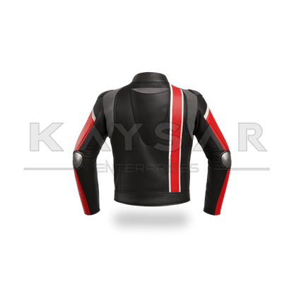 KE - 739 Red Motorbike Leather Jacket for Men - Kaysar Enterprises