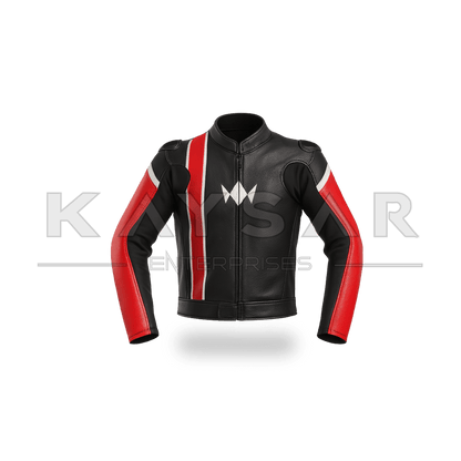 KE - 739 Red Motorbike Leather Jacket for Men - Kaysar Enterprises