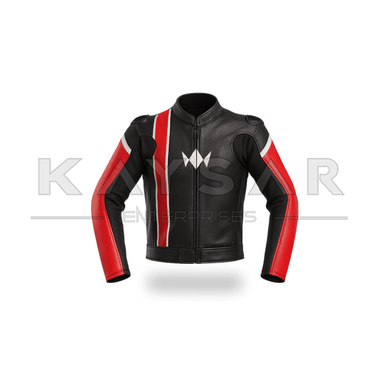 KE - 739 Red Motorbike Leather Jacket for Men - Kaysar Enterprises