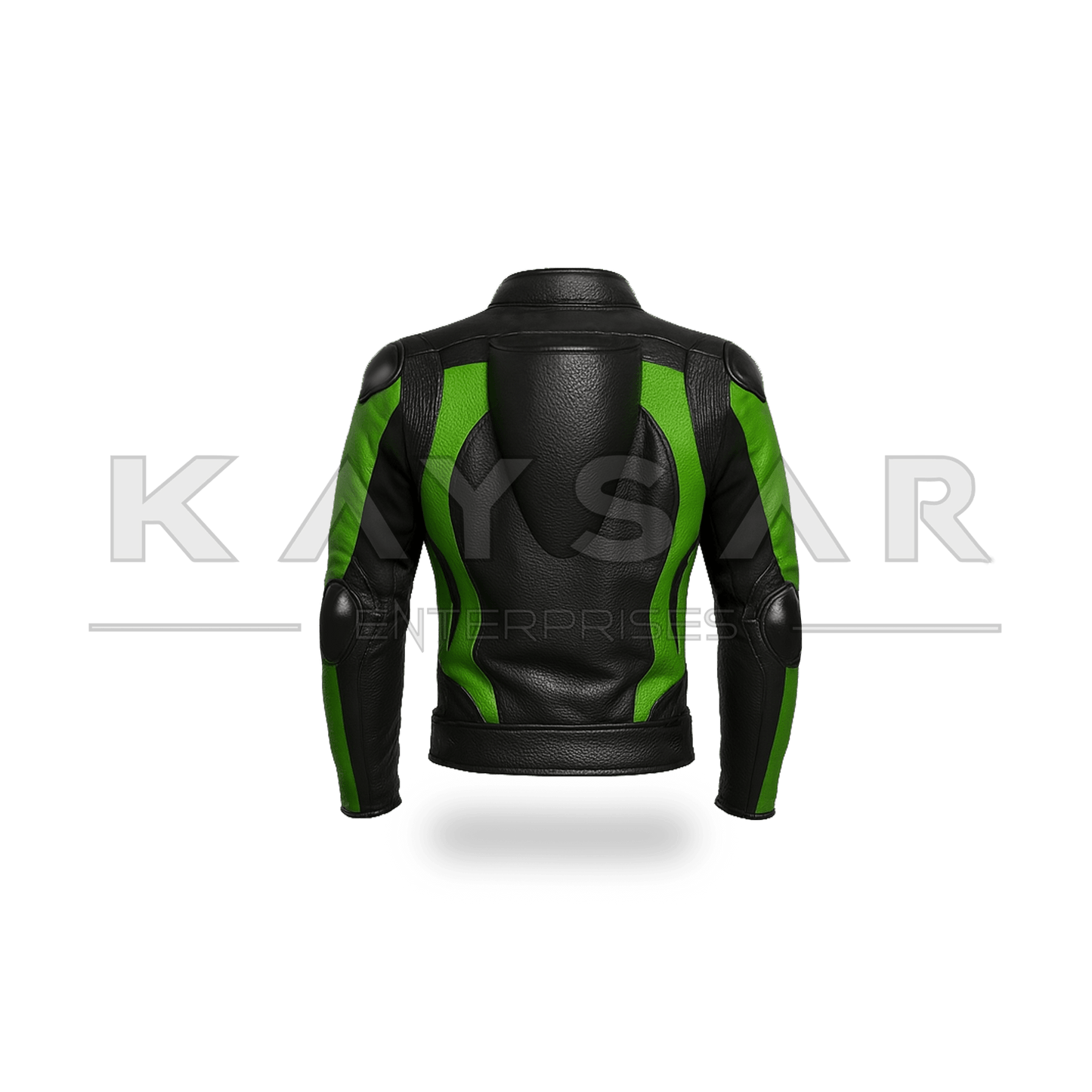 KE - 741 Green Motorbike Leather Jacket for Men - Kaysar Enterprises