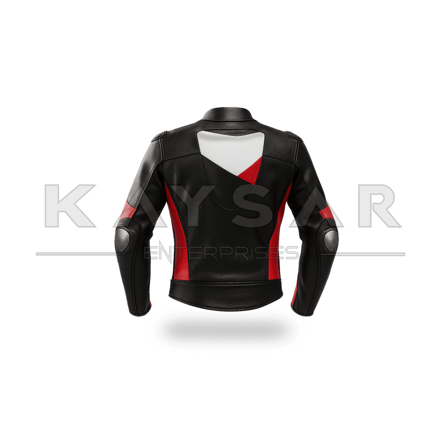 KE - 745 Red & White Motorbike Leather Jacket for Men - Kaysar Enterprises