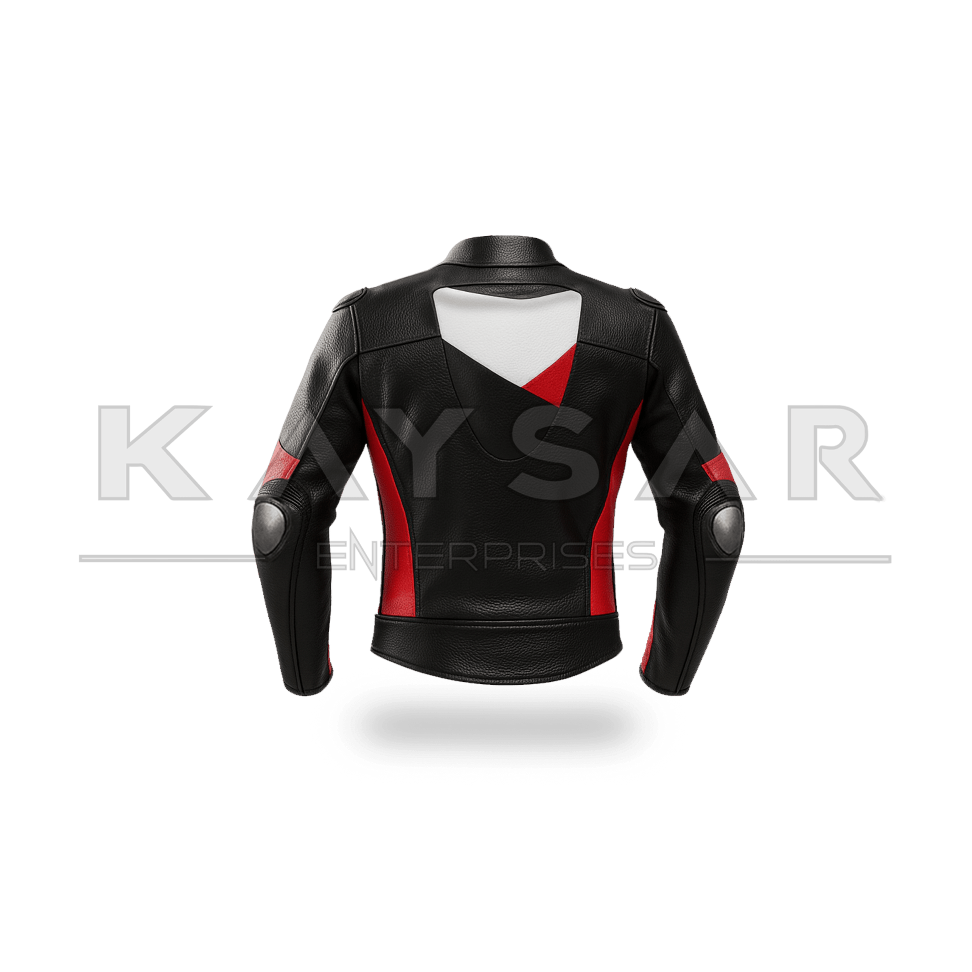 KE - 745 Red & White Motorbike Leather Jacket for Men - Kaysar Enterprises