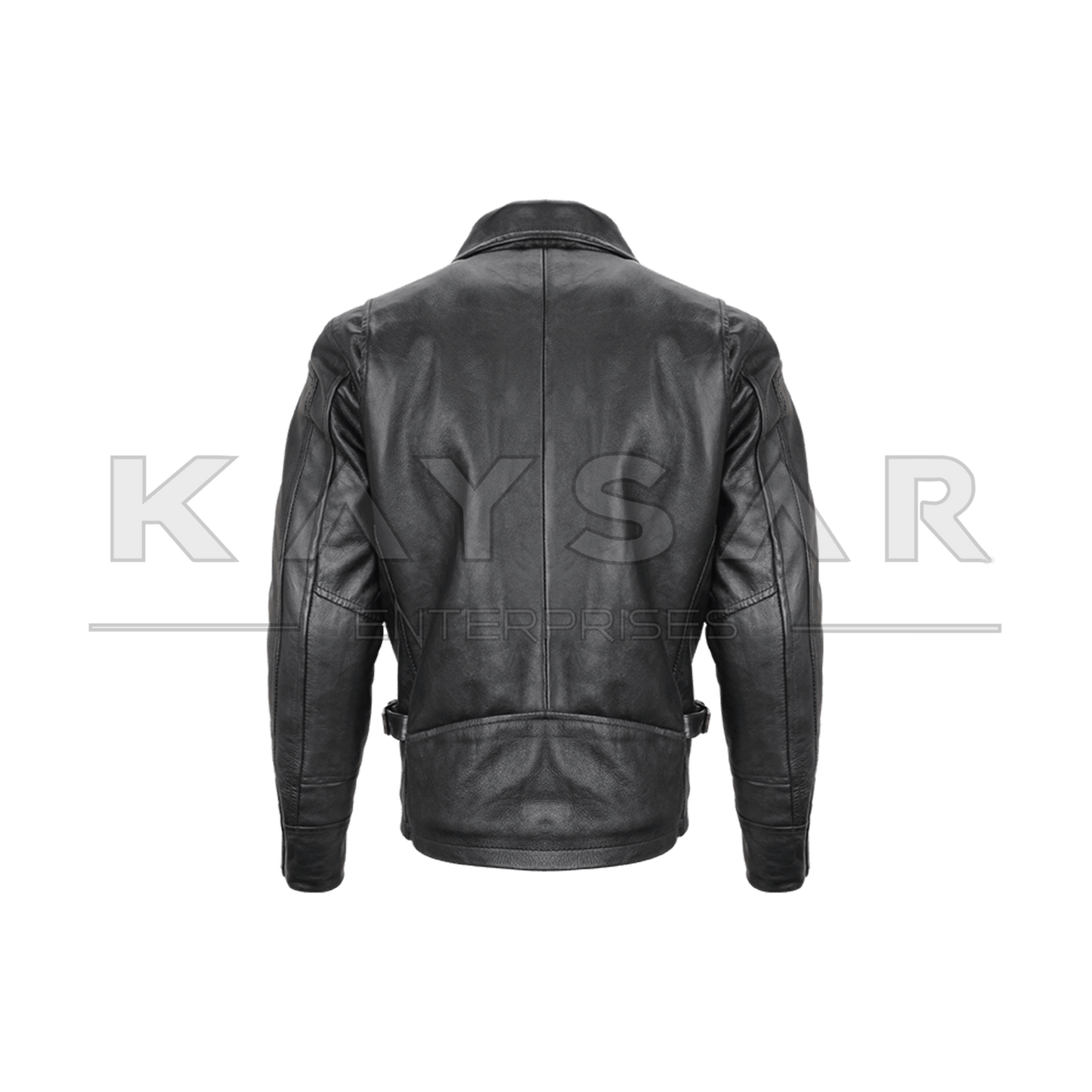 KE - F - 501 Black Vintage Real Leather Jacket for Men - Kaysar Enterprises