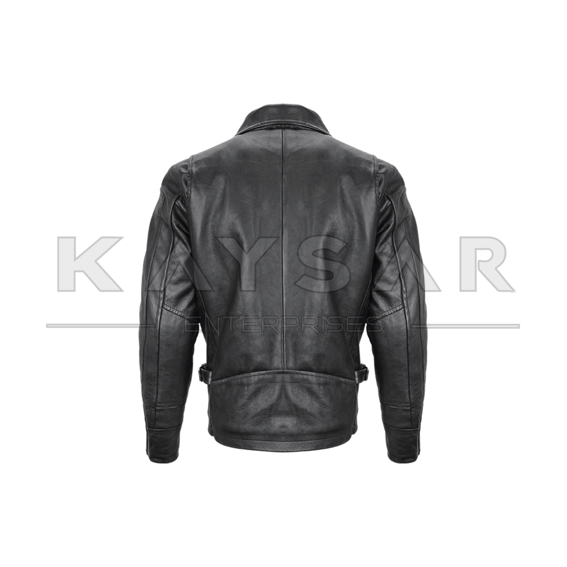 KE - F - 501 Black Vintage Real Leather Jacket for Men - Kaysar Enterprises