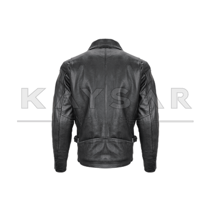 KE - F - 501 Black Vintage Real Leather Jacket for Men - Kaysar Enterprises
