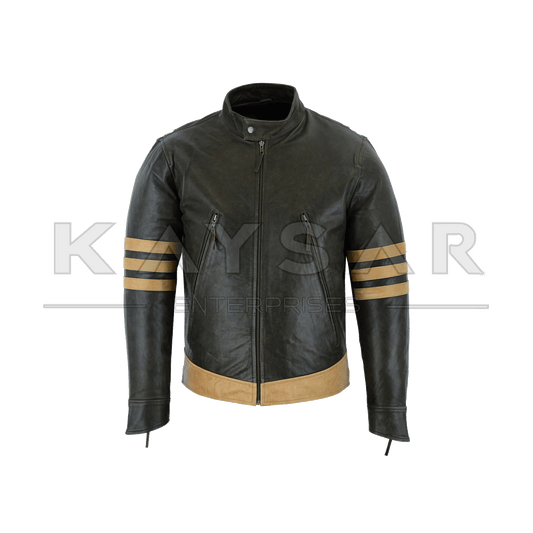 KE - F - 504 Brown Vintage Real Leather Jacket for Men - Kaysar Enterprises