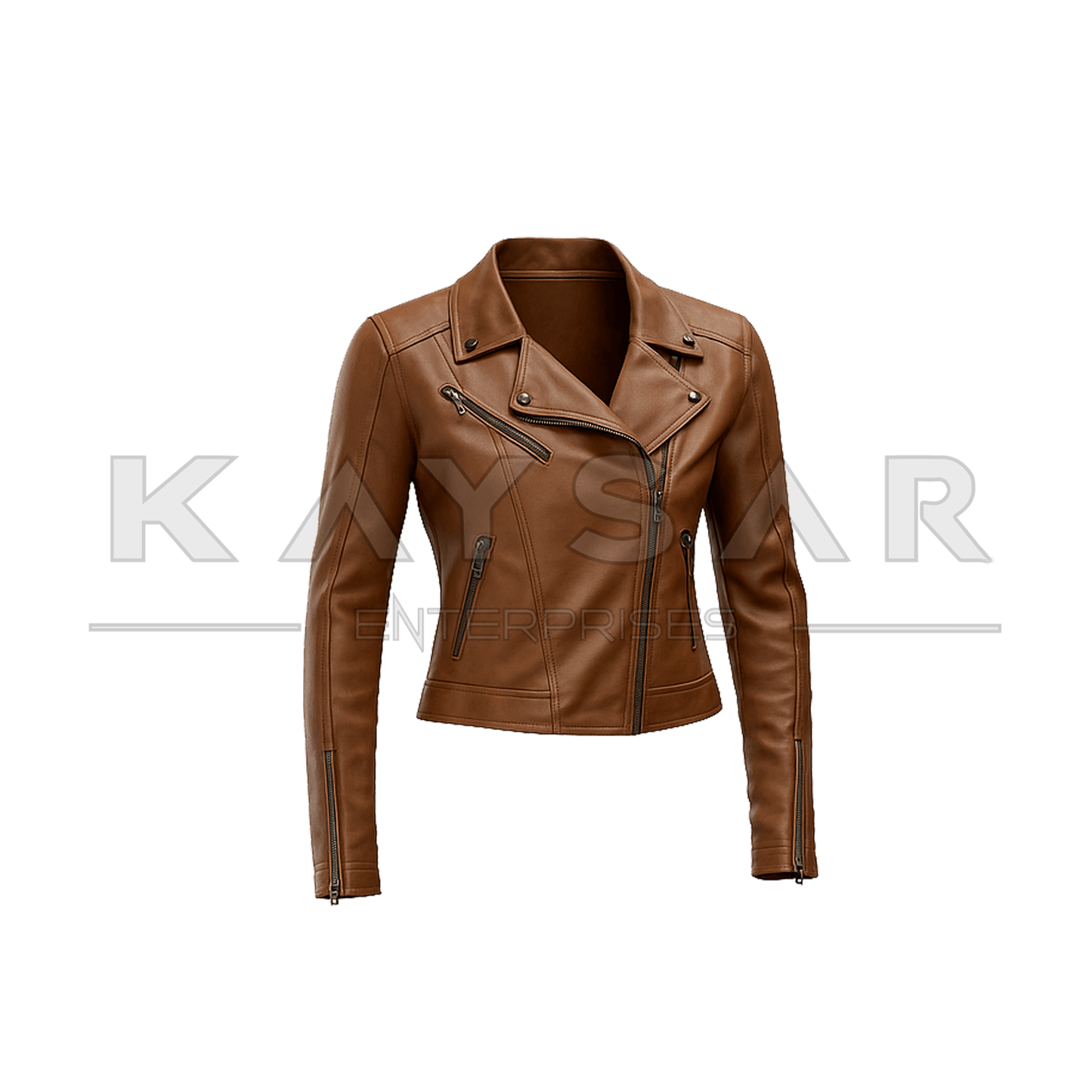 KE - F - 902 Brown Vintage Real Leather Jacket for Women - Kaysar Enterprises