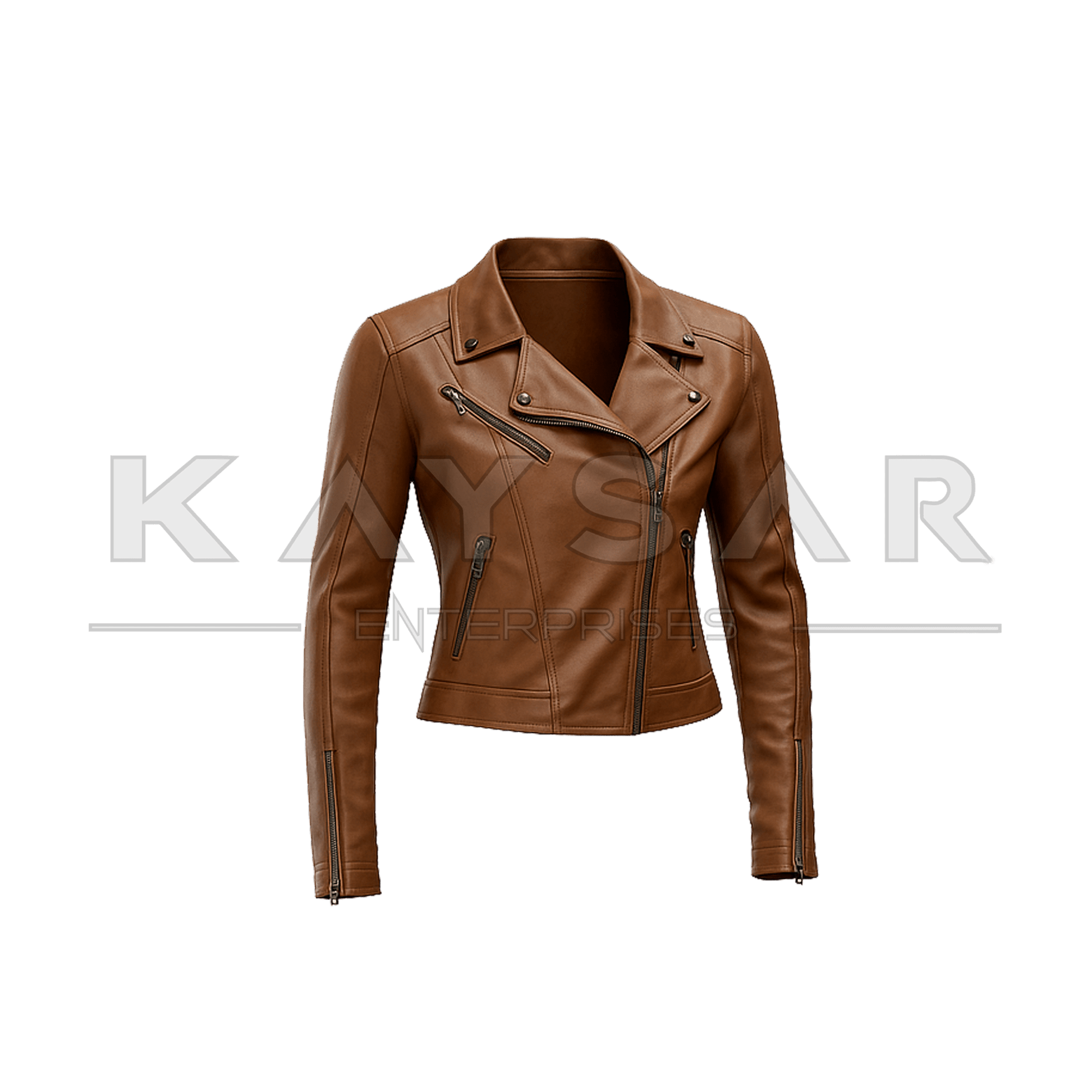 KE - F - 902 Brown Vintage Real Leather Jacket for Women - Kaysar Enterprises