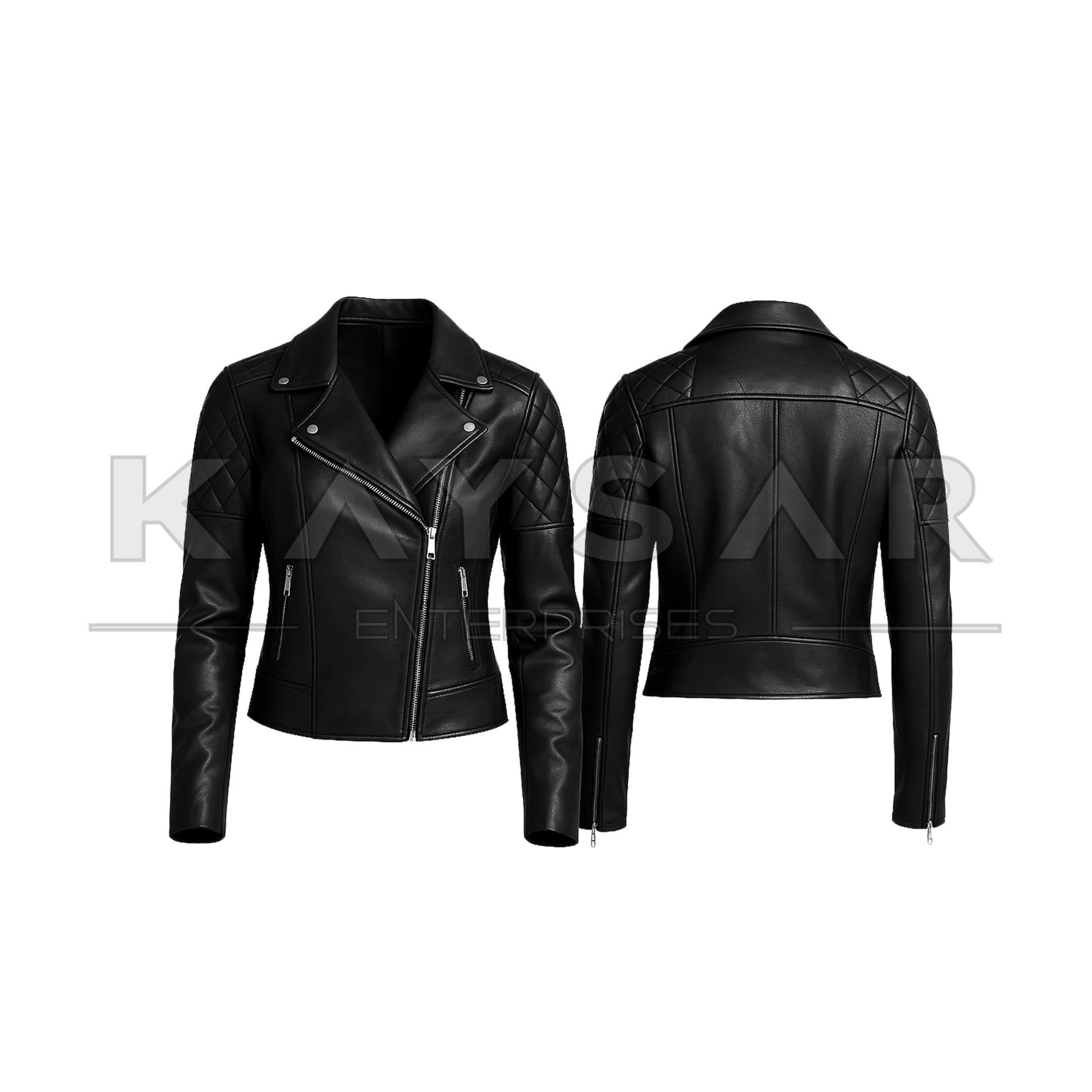 KE - F - 903 Black Classic Real Leather Jacket for Women - Kaysar Enterprises