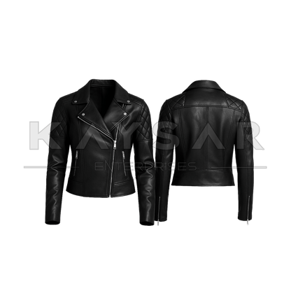 KE - F - 903 Black Classic Real Leather Jacket for Women - Kaysar Enterprises