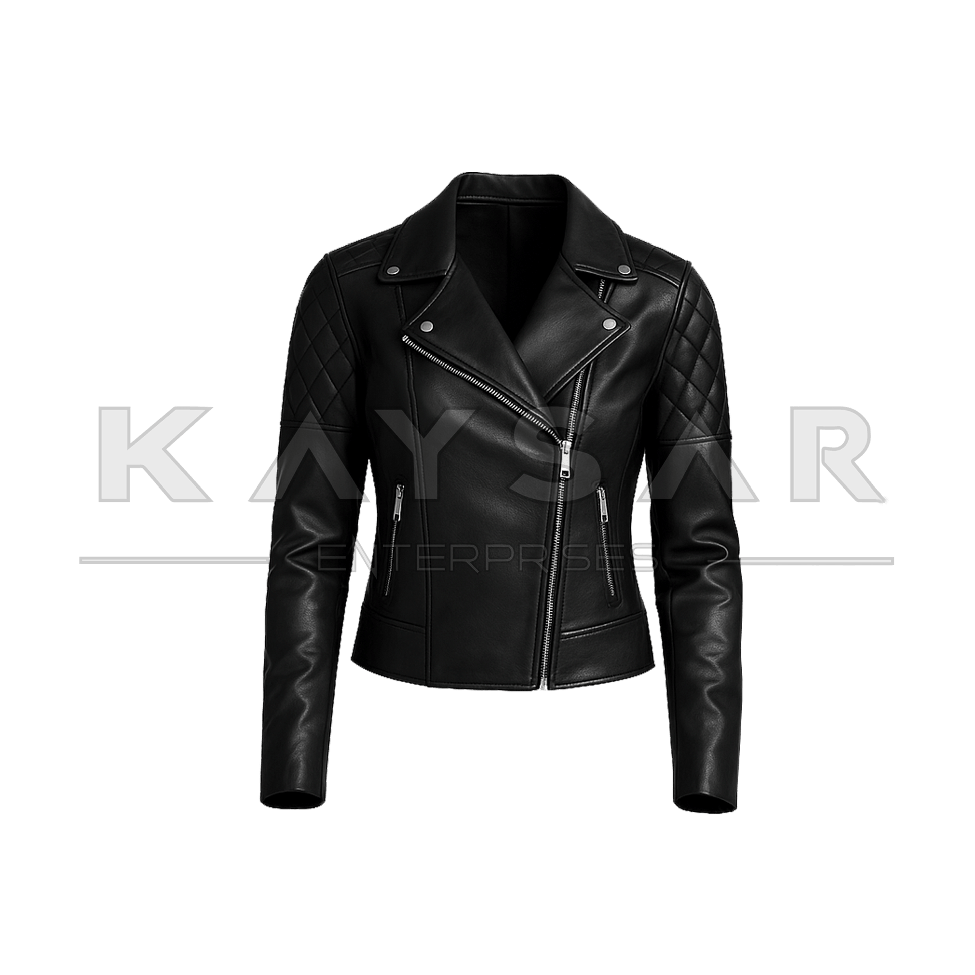 KE - F - 903 Black Classic Real Leather Jacket for Women - Kaysar Enterprises