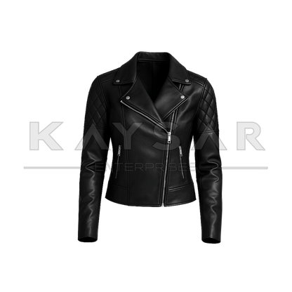 KE - F - 903 Black Classic Real Leather Jacket for Women - Kaysar Enterprises
