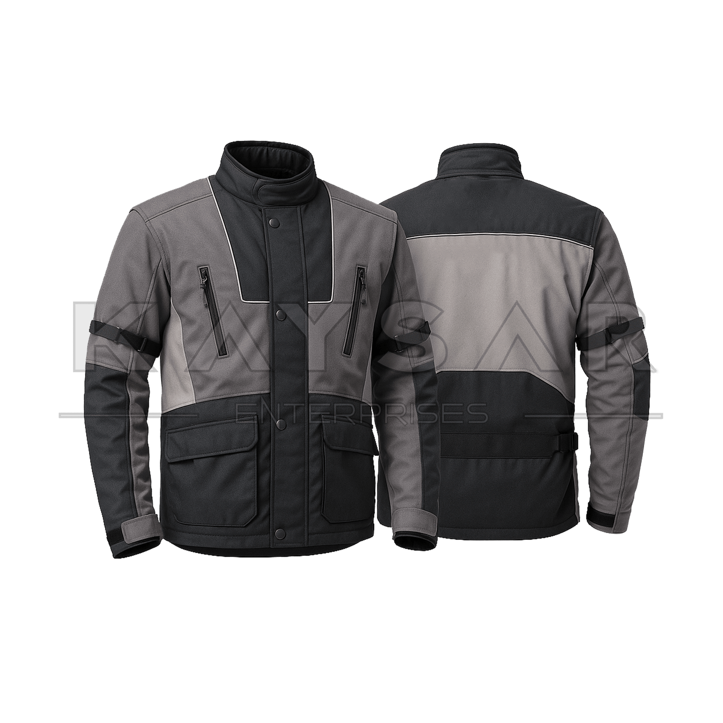 KE - MJ - 304 Grey and Black Cordura Jacket for Men - Kaysar Enterprises