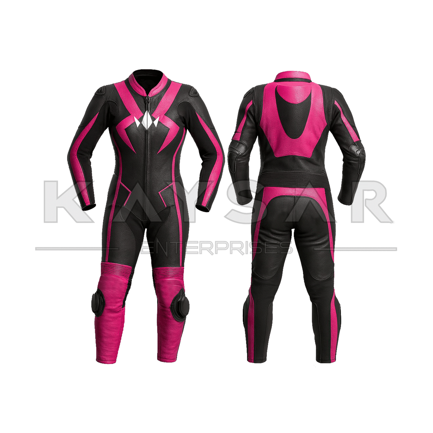 KE - W - 252 Pink Motorbike Leather Suit for Women - Kaysar Enterprises
